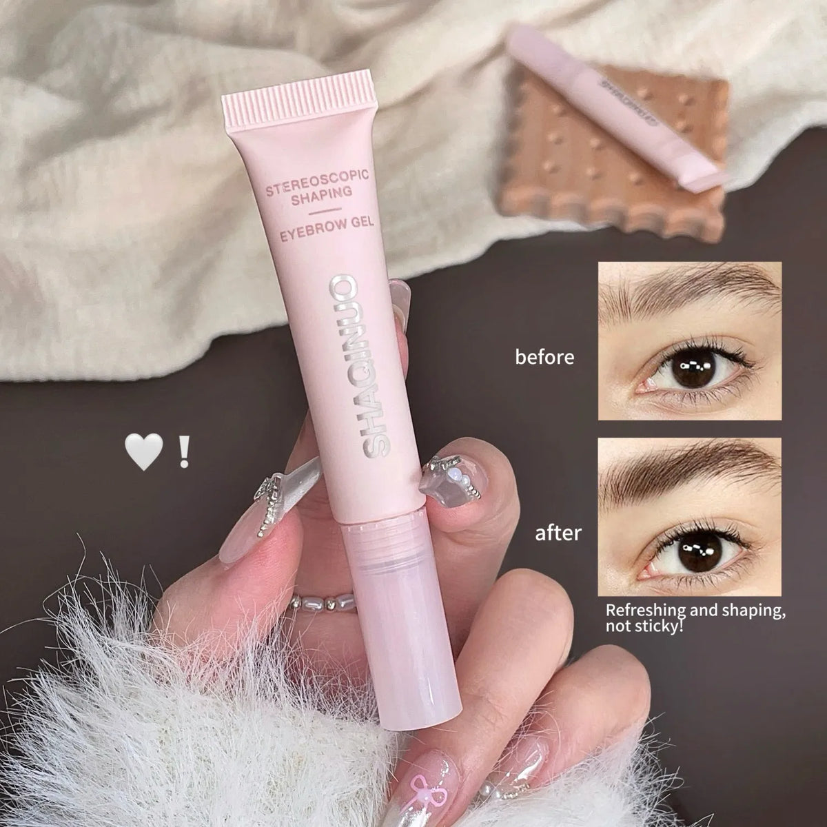 SHAQINUO 3D Stereo Eyebrow Gel Waterproof Sweatproof Long Lasting Film Forming Shaping Brow Makeup