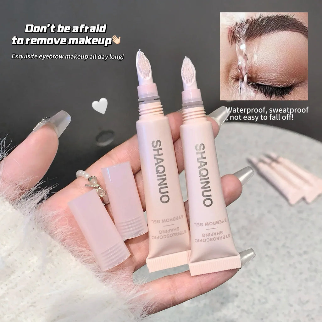 SHAQINUO 3D Stereo Eyebrow Gel Waterproof Sweatproof Long Lasting Film Forming Shaping Brow Makeup