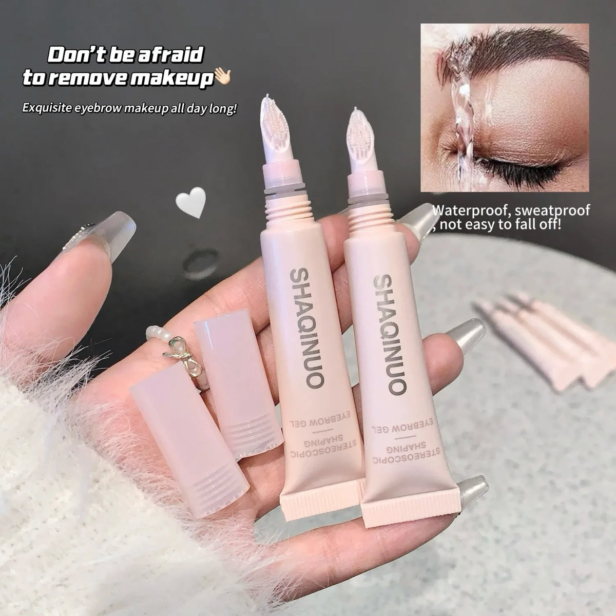 SHAQINUO 3D Stereo Eyebrow Gel Waterproof Sweatproof Long Lasting Film Forming Shaping Brow Makeup